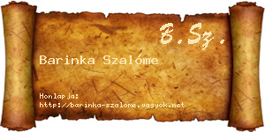 Barinka Szalóme névjegykártya